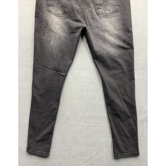 BooHoo Man Denim Jeans Men's Button Fly Black Distressed Hip Hop Size 38X32 - Picture 13 of 16